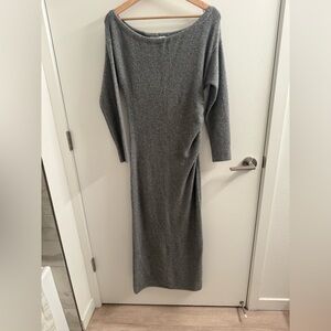 Abercrombie & Fitch Off Shoulder Knit Dress Gray NWT Size S